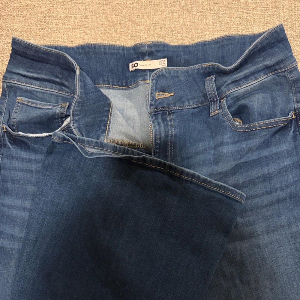 SO Women's Classic Indigo High Waist Flare Leg Jeans